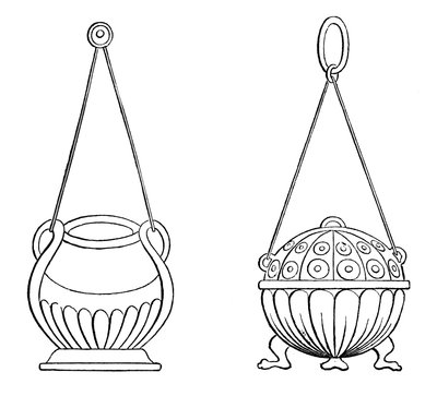 Hängelampen, 9. Jahrhundert, 1870 von Unbekannt