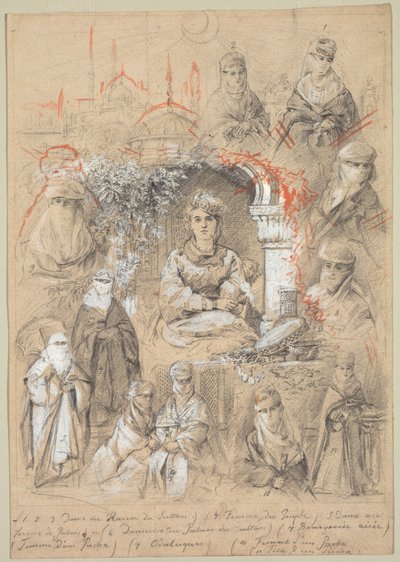 Harem Frauen, 1800er Jahre von Unbekannt