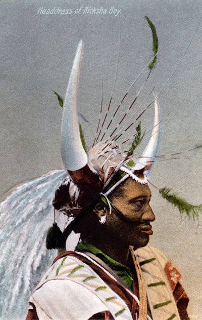 Kopfschmuck eines Ricksha-Jungen, Durban, 1917 von Unbekannt