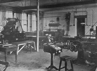 Heriot-Watt College, Edinburgh - Abteilung für Buchdruckmaschinen, 1909 von Unbekannt