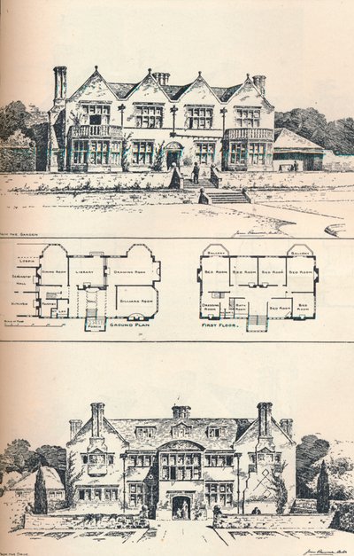 Houghton Grange, nahe Huntingdon, um 1897 von Unbekannt