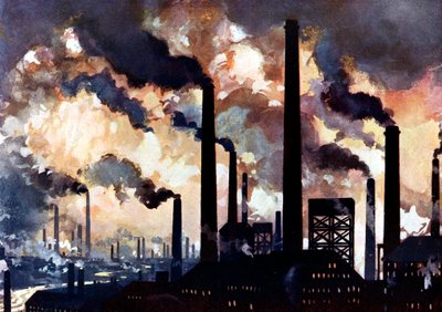 Industrielle Verschmutzung, Sheffield, Yorkshire, um 1925 von Unbekannt