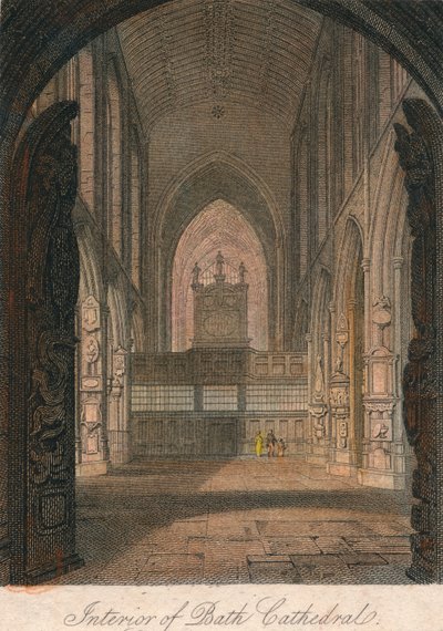 Innenraum der Bath-Kathedrale, 19. Jahrhundert von Unbekannt