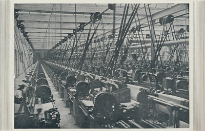 Innenansicht einer Baumwollspinnerei, 1910 von Unbekannt