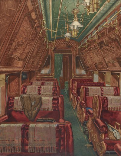 Innenraum eines Pullman-Wagens von Unbekannt
