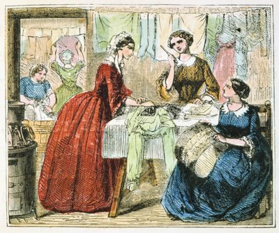Bügelzimmer in einer Wäscherei, 1867 von Unbekannt