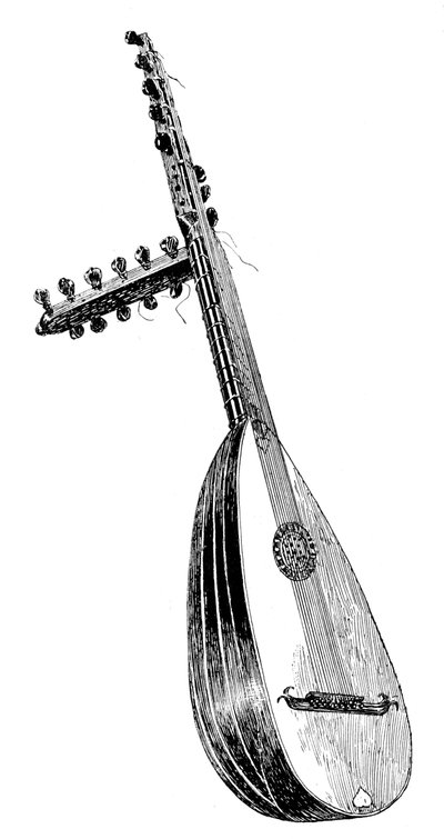 Italienische Theorbe, 16. Jahrhundert, 1901 von Unbekannt
