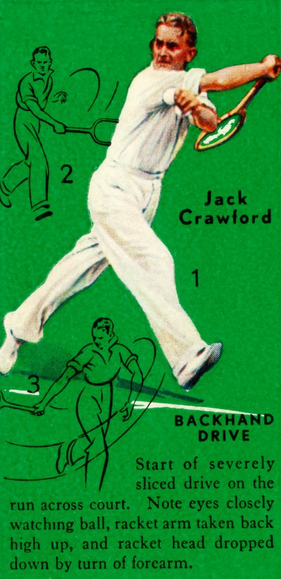Jack Crawford - Rückhand-Drive, um 1935 von Unbekannt