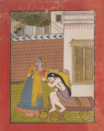 Krishna beobachtet Radha, ca. 1780-90 von Unbekannt