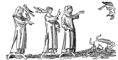 Damen beim Falken, 14. Jahrhundert, 1833 von Unbekannt