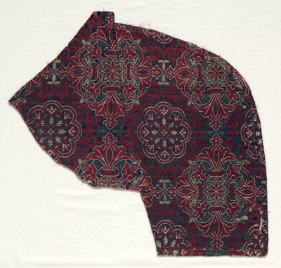 Lampas-Fragment mit Blattmedaillons, 1300-1499 von Unbekannt