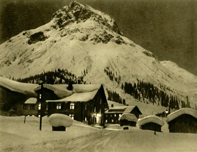 Lech am Arlberg bei Nacht, Österreich, ca. 1935 von Unbekannt