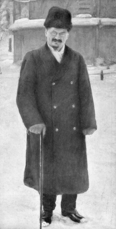 Leo Trotzki in Brest-Litowsk, 7. Januar 1918, 1929 von Unbekannt
