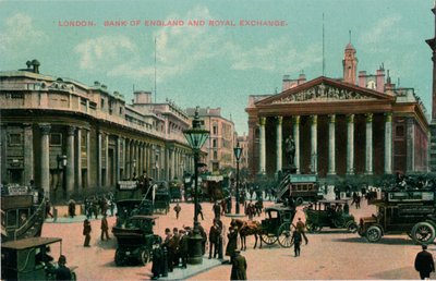 London, Bank of England und Royal Exchange, ca. 1910 von Unbekannt