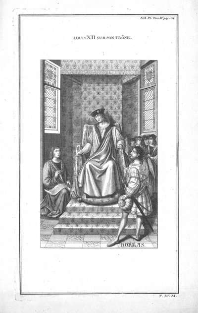Ludwig XII. auf seinem Thron, ca. 1760 von Unbekannt