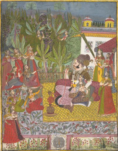 Maharaja Bijay Singh in seinem Harem, ca. 1770 von Unbekannt