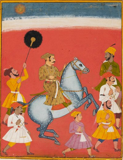 Maharana Raj Singh reitet, um 1670 von Unbekannt