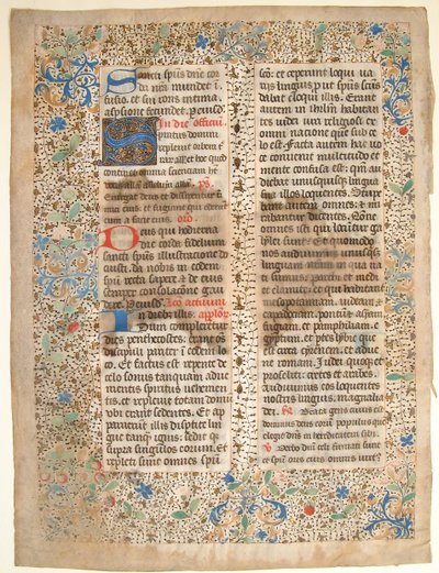 Manuskriptblatt aus einem Messbuch, Französisch von Unbekannt