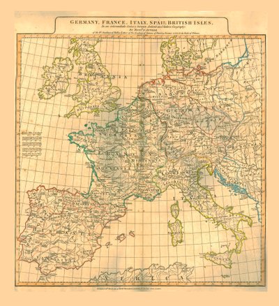 Karte von Europa, 1821 von Unbekannt