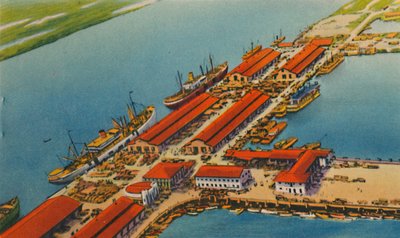 Maritimes Terminal, Barranquilla, um 1940er von Unbekannt