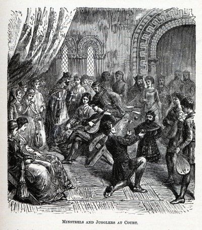 Minnesänger und Gaukler am Hof, 1882 von Unbekannt