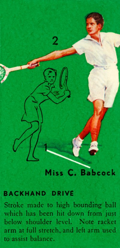 Miss C. Babcock - Rückhand-Drive, um 1935 von Unbekannt