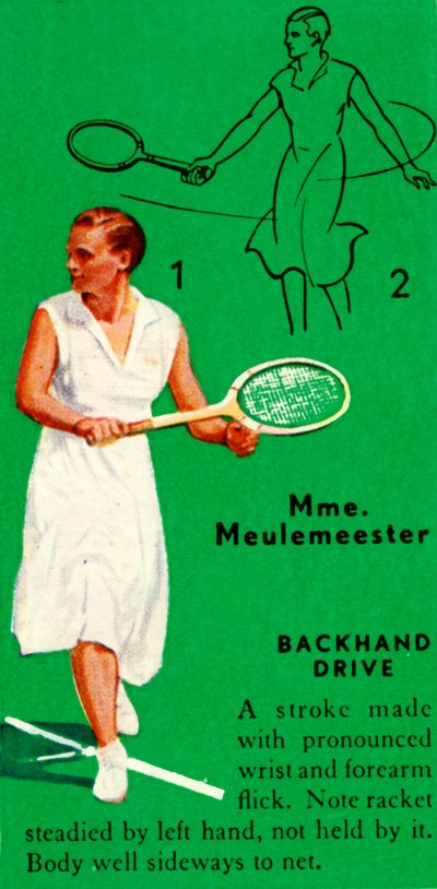Mme. Meulemeester - Rückhand-Drive, um 1935 von Unbekannt