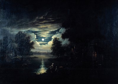 Mond, der sich in einem See spiegelt, 17. Jahrhundert von Unbekannt