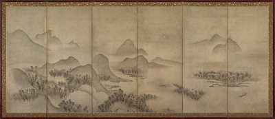 Mondscheinlandschaft, eines von einem Paar, späte 1500er von Unbekannt