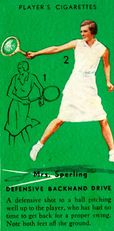 Mrs. Sperling - Defensiver Rückhand-Drive, um 1935 von Unbekannt