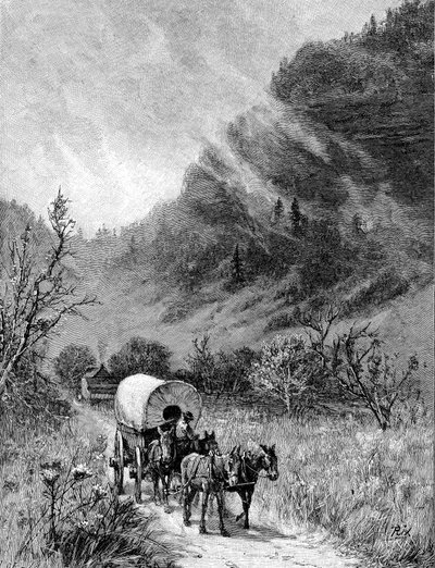 Maultierwagen durchquert den Cumberland Gap, Kentucky von Unbekannt