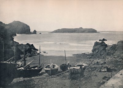 Mullion Cove - zeigt Mullion Island, 1895 von Unbekannt