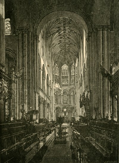 Norwich Cathedral. Der Chor, Blick nach Osten, 1898 von Unbekannt