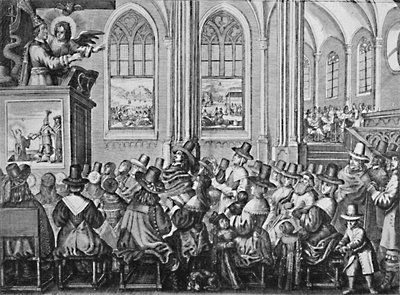 Oliver Cromwell predigt, um 1650, 1903 von Unbekannt