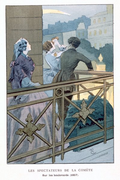 Menschen beobachten einen Kometen, 1857 von Unbekannt