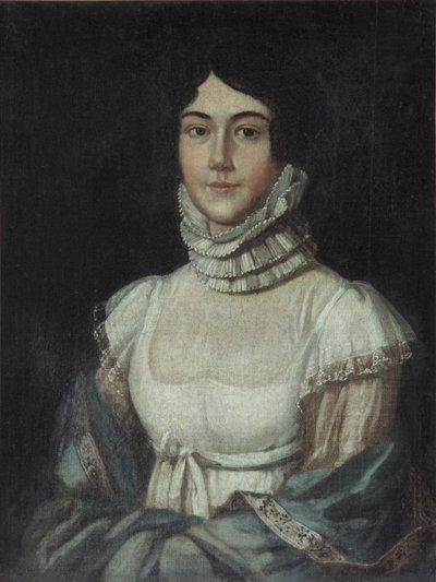 Porträt von Maria Mikhaylovna Lermontova 1795-1817, 1810er von Unbekannt