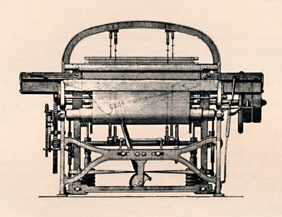 Kraftwebstuhl Vorderansicht, 1836, 1904 von Unbekannt