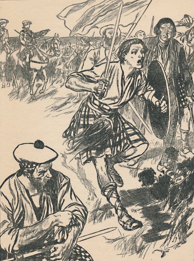 Prinz Charlie in der Schlacht von Culloden, um 1907 von Unbekannt