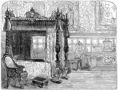 Schlafzimmer von Königin Anne, 18. Jahrhundert, 19. Jahrhundert von Unbekannt