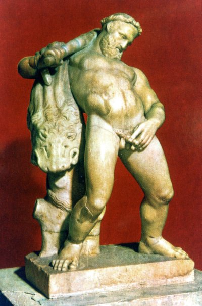 Römische Statue eines betrunkenen Herkules von Unbekannt