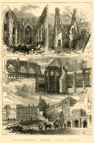 Ruinen des Parlamentsgebäudes, 1881 von Unbekannt