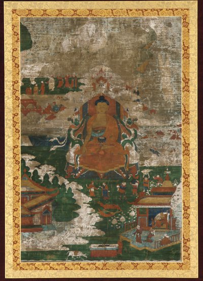 Sakyamuni auf dem Thron und biografische Szenen, 18. Jahrhundert von Unbekannt