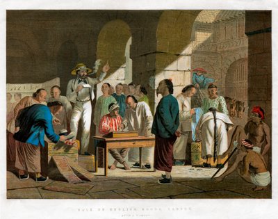 Verkauf englischer Waren, Kanton, 1858 von Unbekannt