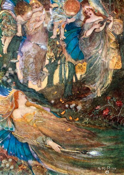 Szene aus Shakespeares Ein Sommernachtstraum von Unbekannt