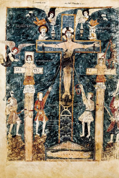 Szene der Kreuzigung, Miniatur, 976 von Unbekannt