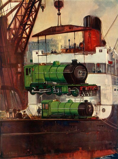 Transport von Lokomotiven, um 1930 von Unbekannt