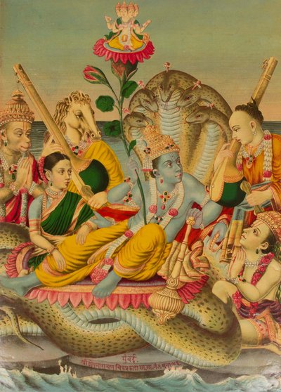 Shri Sheshanarayana, Vishnu Narayana auf Shesha, 1886 von Unbekannt