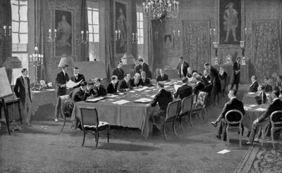 Unterzeichnung des Vertrags von London, Mai 1913, um 1920 von Unbekannt