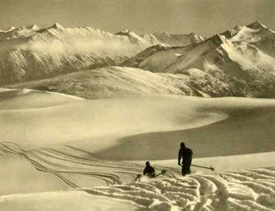 Skifahren auf dem Gerlos-Plateau, Österreich, um 1935 von Unbekannt