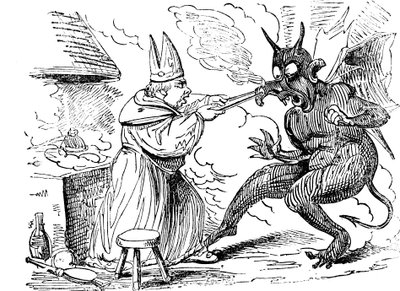 St. Dunstan und der Teufel, 1826 von Unbekannt